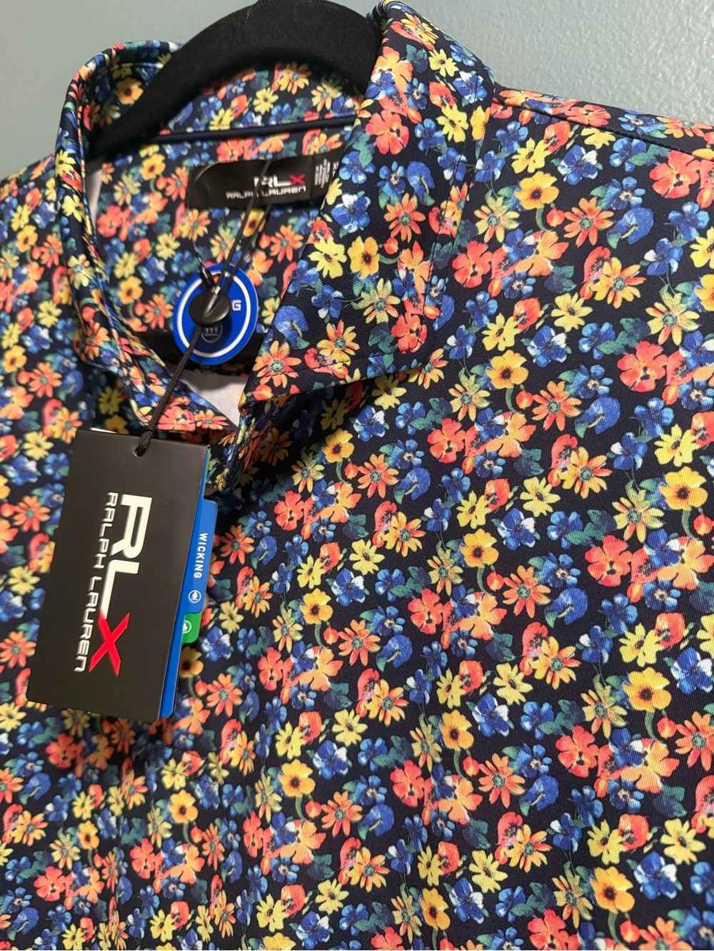 RLX Ralph Lauren Men's Size 2XL Performance Golf Polo Shirt Floral Print NEW